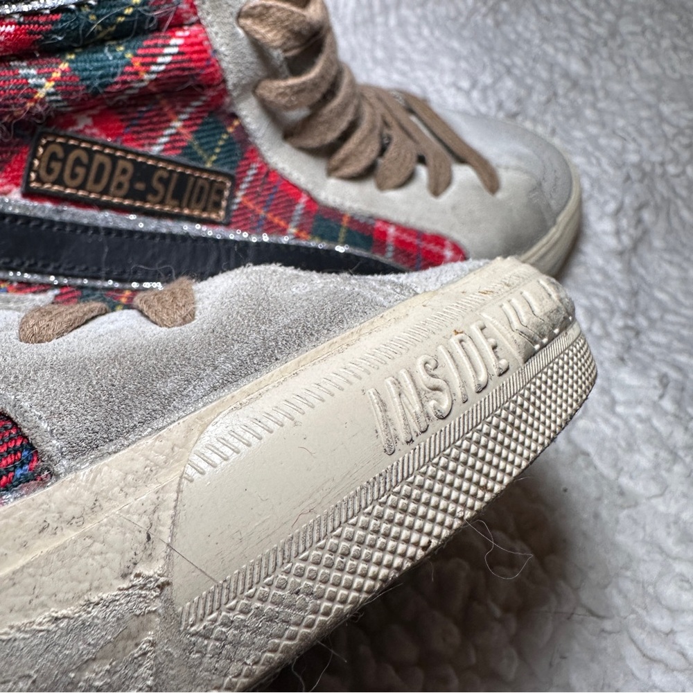 Golden‎ Goose Slide Plaid Tartan High-Top Sz 37 - Picture 12 of 16